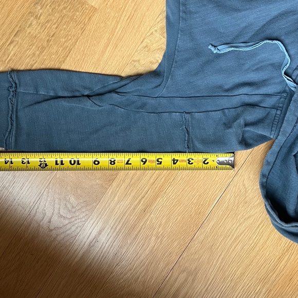 Free People cotton 3/4 sleeve button-down hoodie sweatshirt - Picture 5 of 8